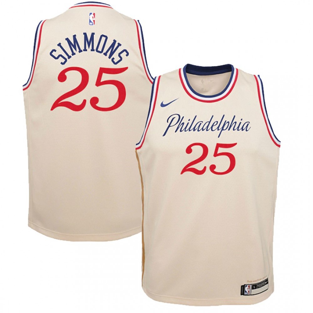 Men's Philadelphia 76ers Ben Simmons #25 White Swingman Jersey - Icon Edition-Pro Kit Vault | Brand New 26/27 Sports Jerseys